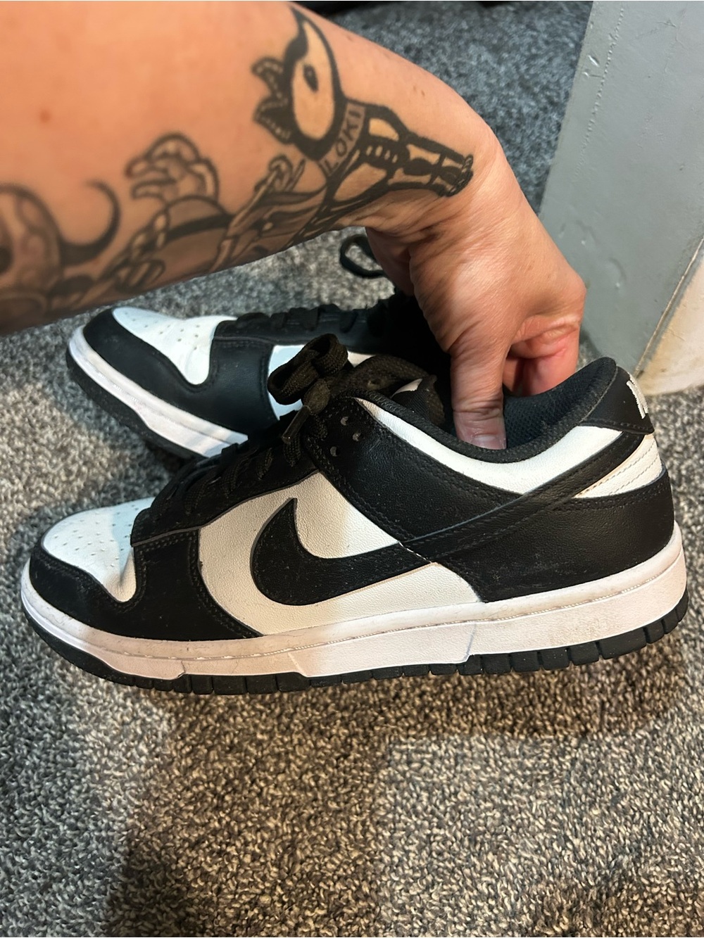 Nike Black and White Low-Top Skate Sneakers